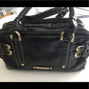 London Fog black patent Women’s Purse Satchel